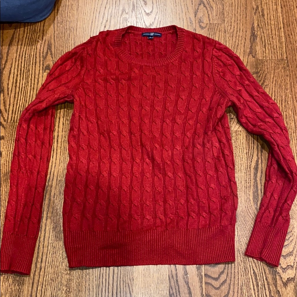 Red Cable Knit Sweater